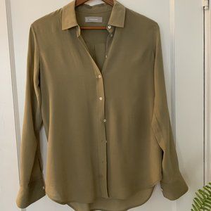 100% silk olive everlane blouse